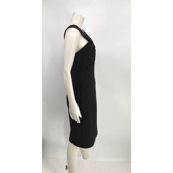 Cynthia Steffe Rich Black V-Neck Sheath Cocktail Dress Size 6 - Picture 6 of 15